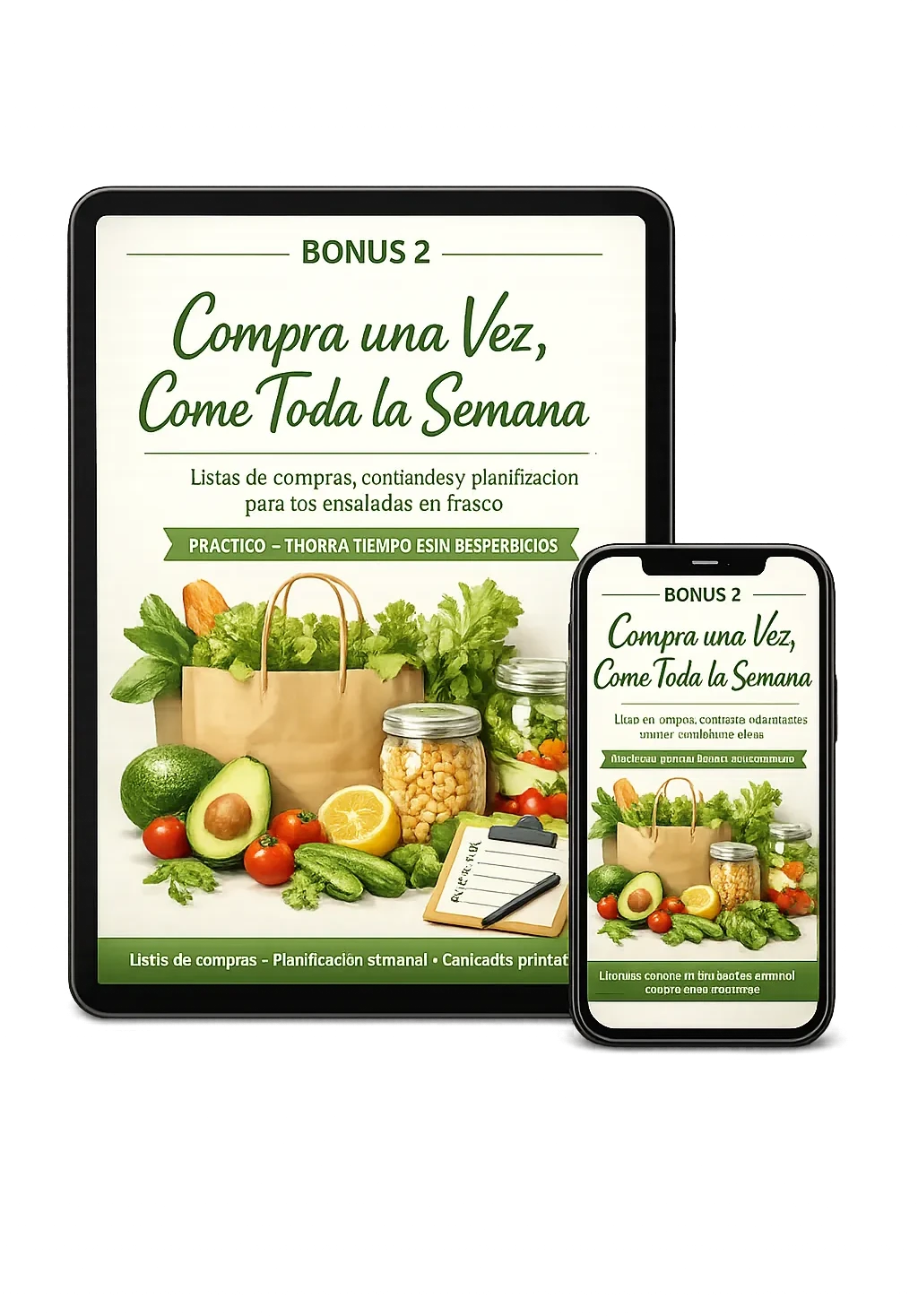Mockup del bono Compra una vez, come toda la semana